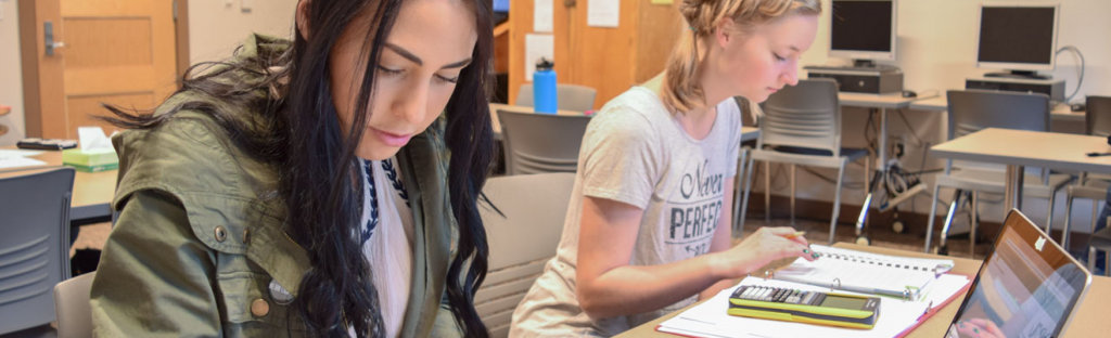 Image of students studying in Math Assistance Center