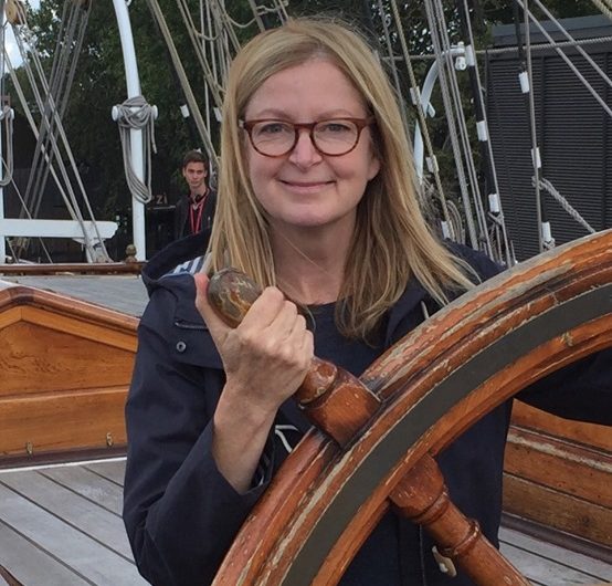 English Instructor Julie Brown aboard vessel Cutty Sark