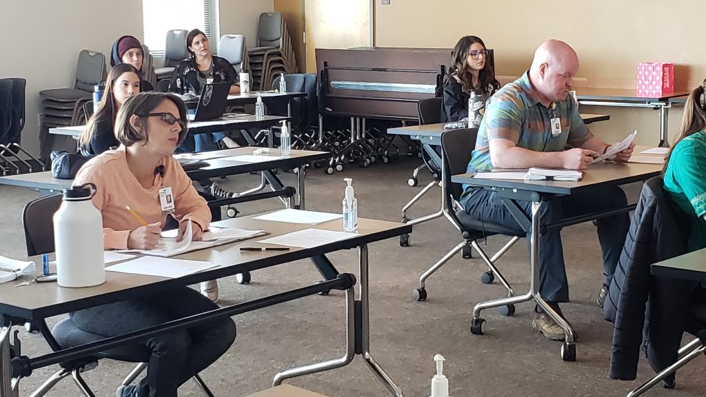 Second-year nursing students attend orientation before heading out to clinical work in hospitals