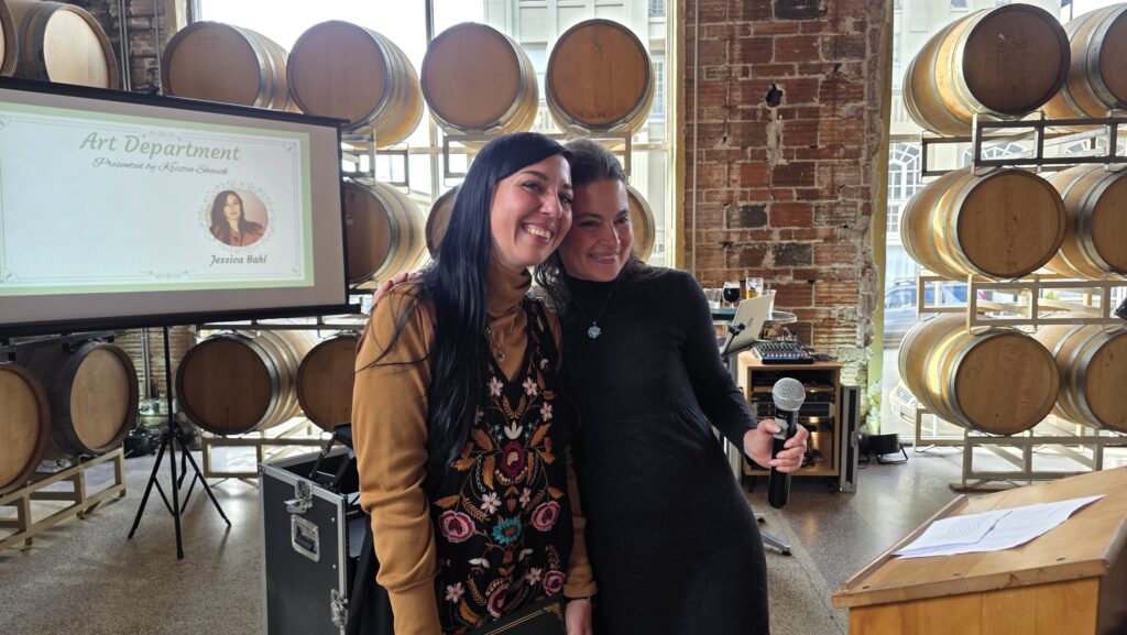 Art Department Award winner Jessica Bahl with Art Faculty Kristin Shauck