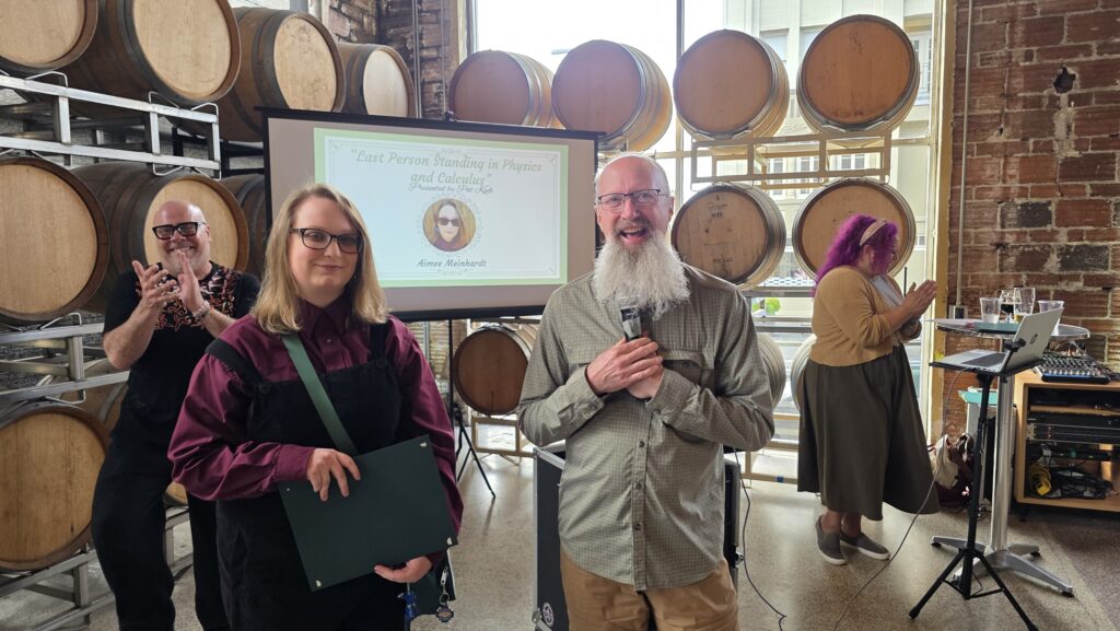 Physics Award winner Amy Meinhardt with Physics Instructor Pat Keefe