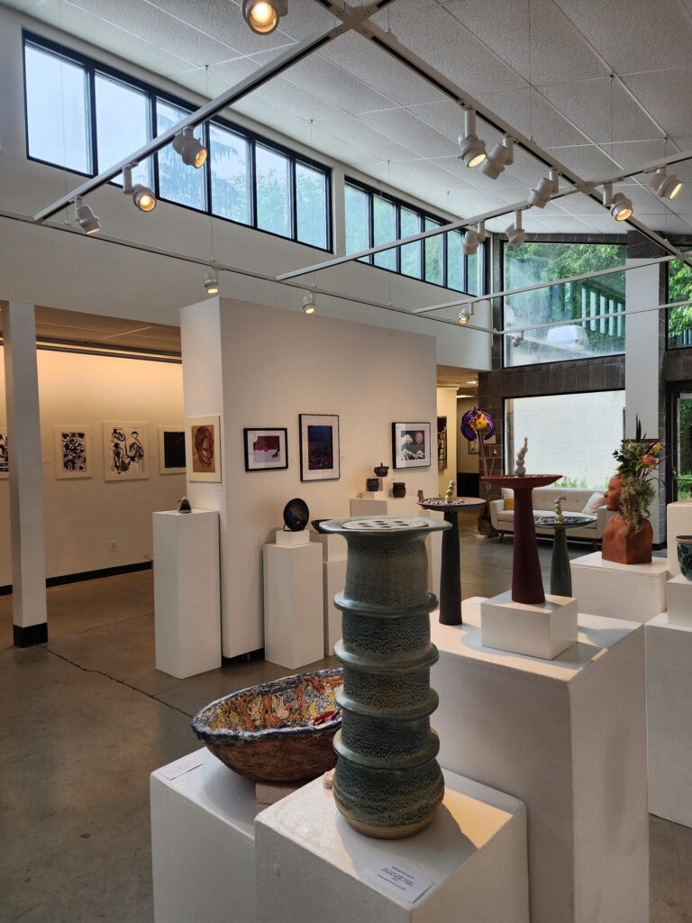 art work inside the art gallery at the college