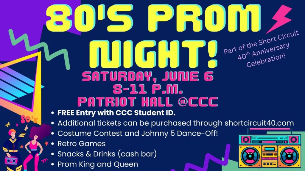 neon colors announcing 80's prom