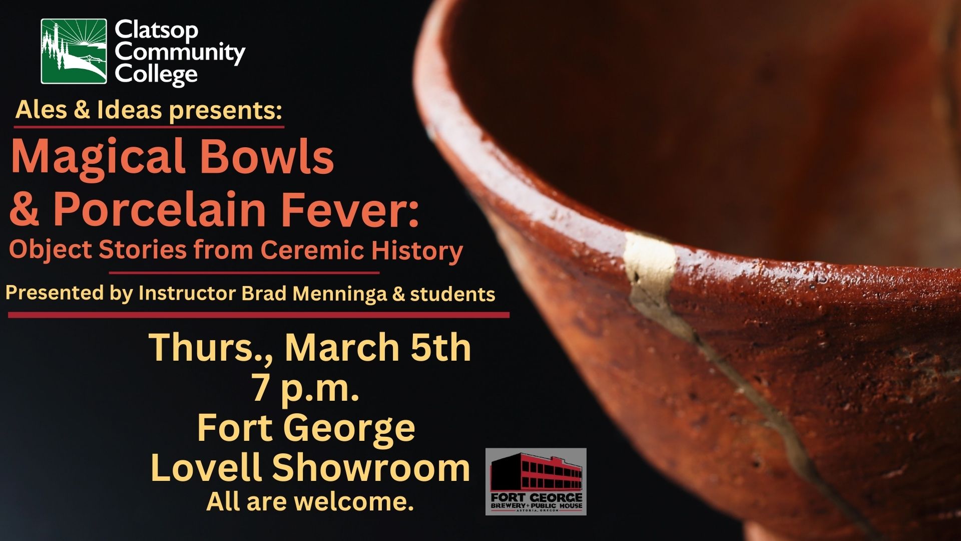 clay bowl with red glaze with gold streaks