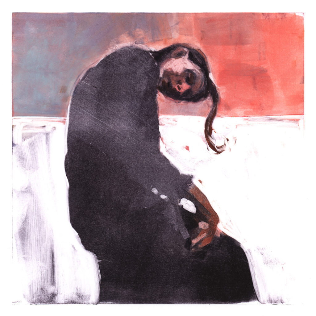 At Long Last- Nanette Wallace- Medium: Monotype- Size: 7x7” Plate size, 11x11” Paper size, 15x15” as framed