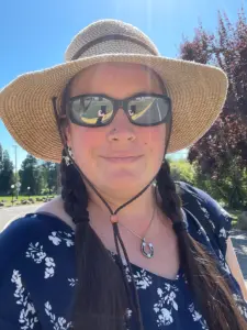 Nichole Warwick in her gardening hat