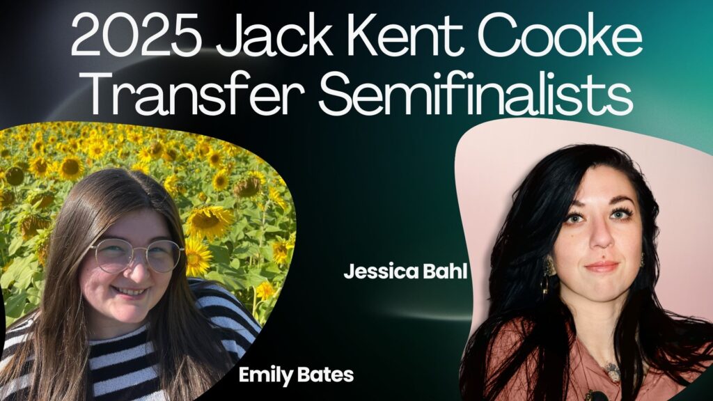 Title says 2025 Jack Kent Cooke Semifinalists with headshots of two students