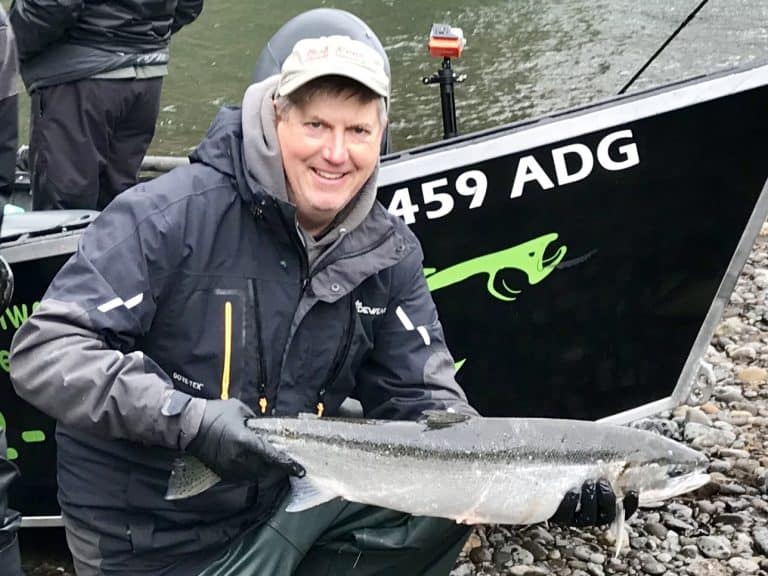 Bob Rees with Wilson River Steelhead January 2022, photo by Rob Gerlitz