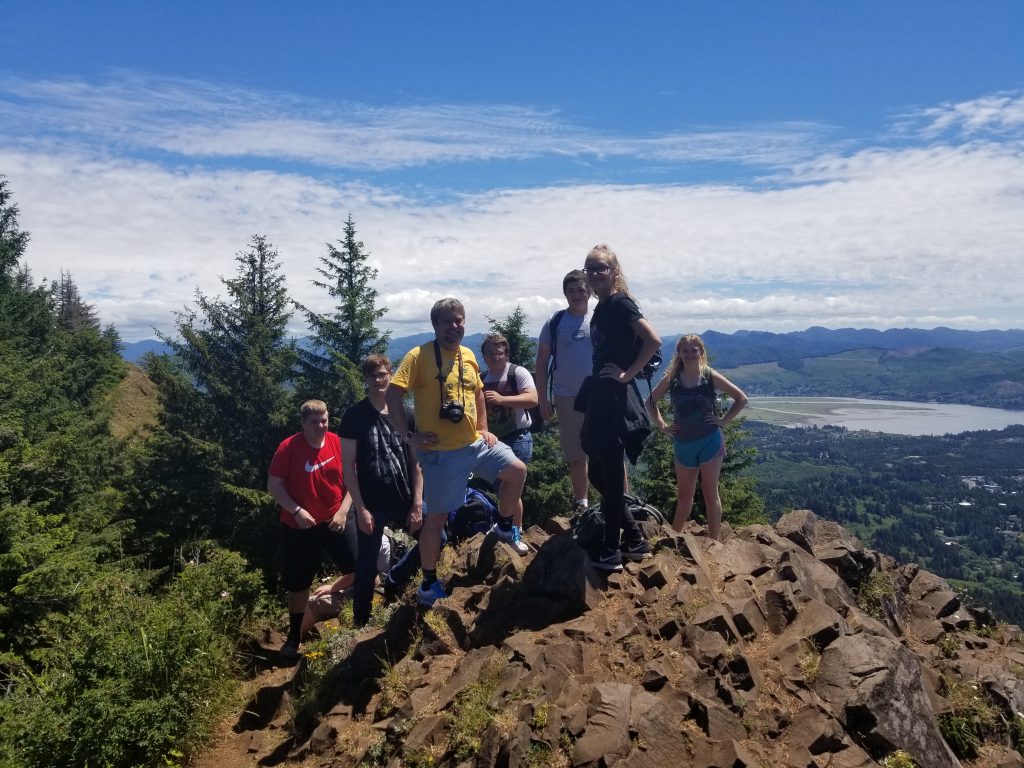 A group of students from the 2019 Upward Bound group on a hike