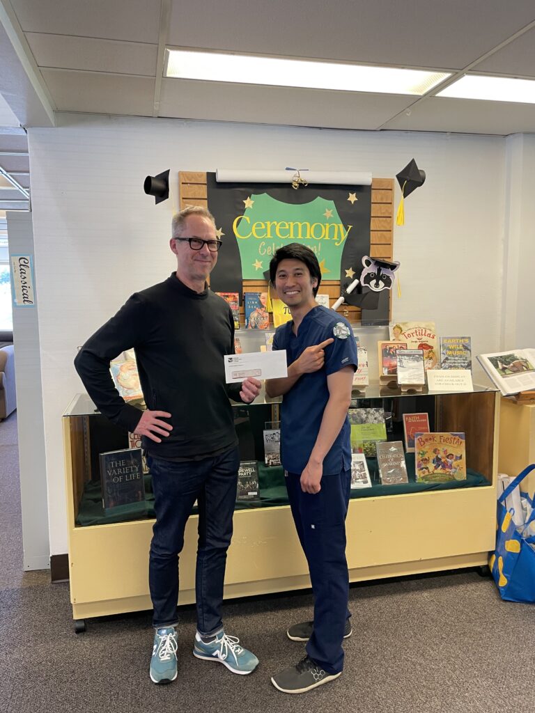 Kyle Fujisawa with Library Director Dan McClure