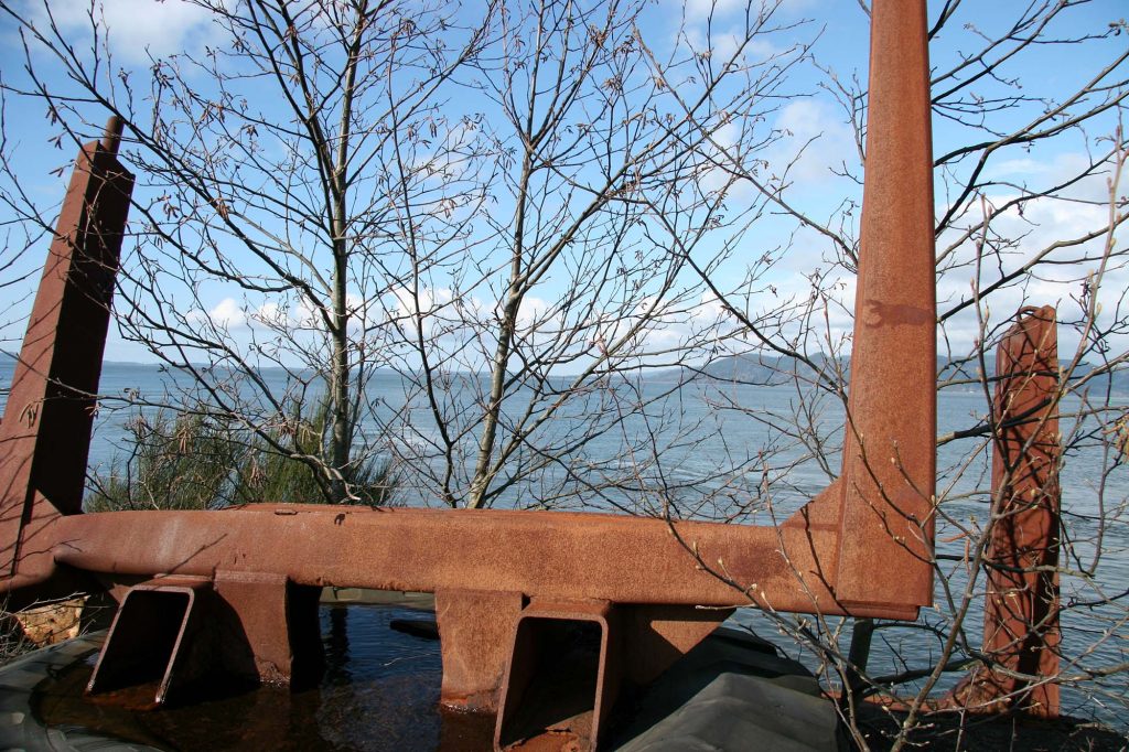 Photo of man-made industrial objects in the landscape by Lucien Swerdloff