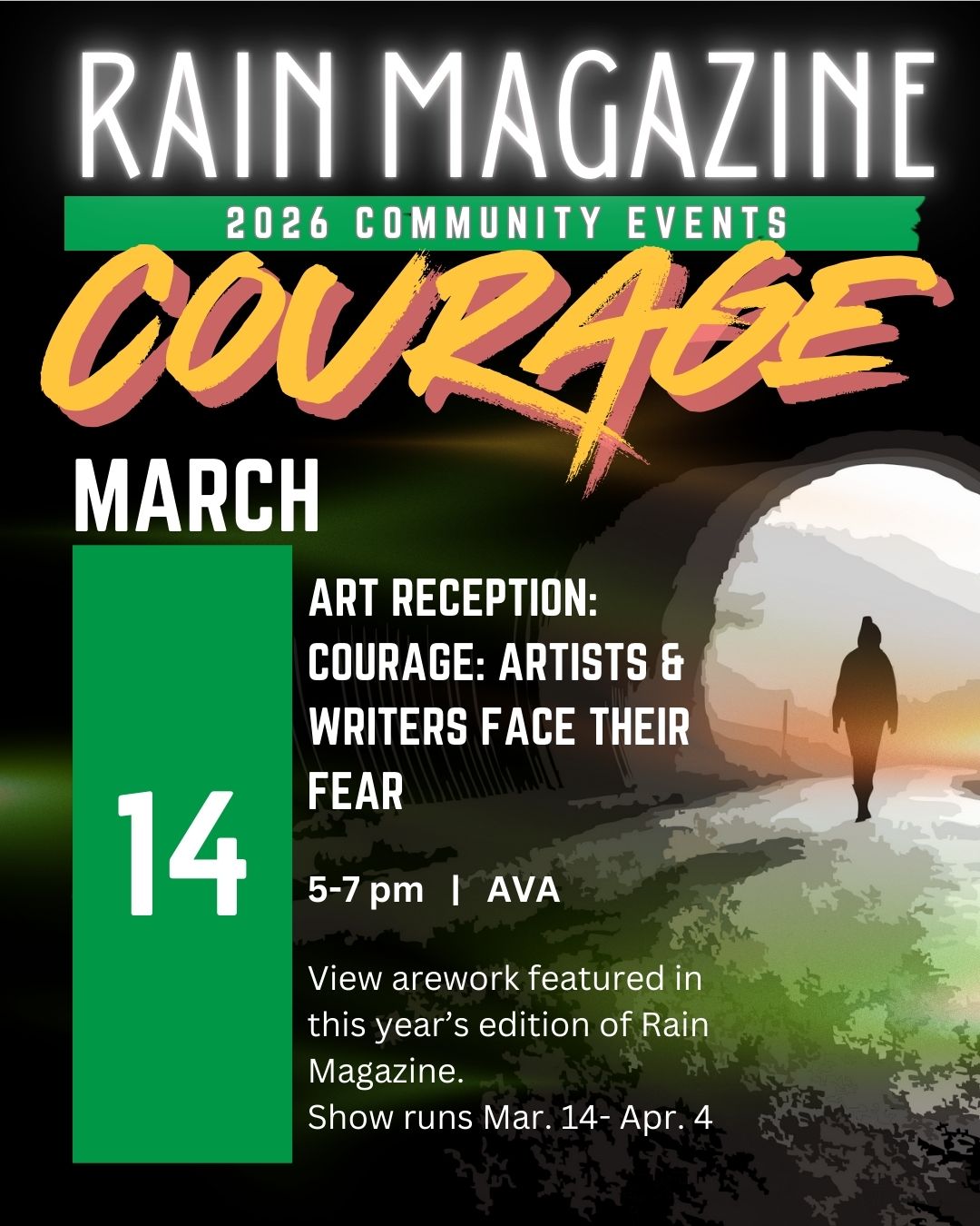 Person walking through tunnel