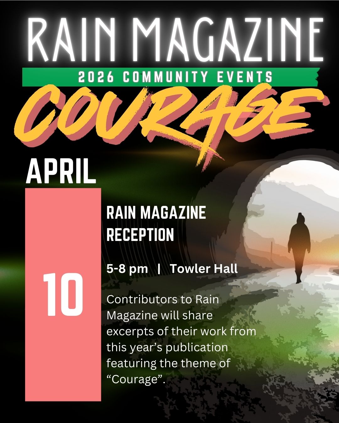 Person walking through tunnel