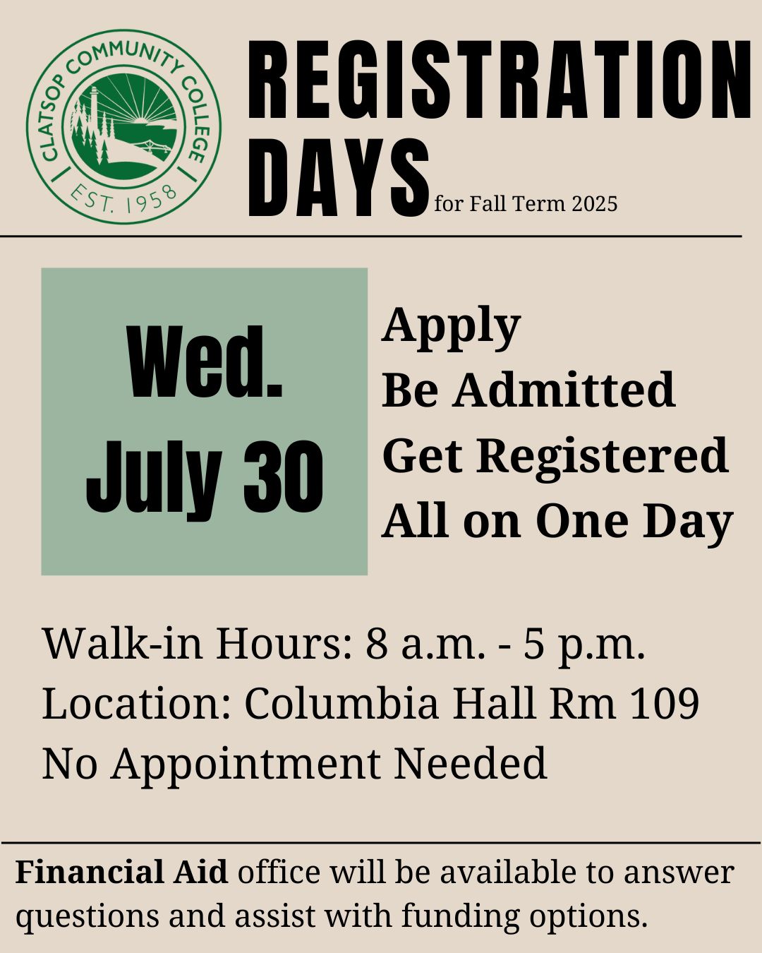 flyer listing day and time