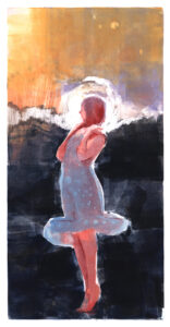 She Alone, Gloriously- Nanette Wallace- Medium: Monotype- Size: 12x6 Plate size, 17x11” Paper size, 19x13” as framed