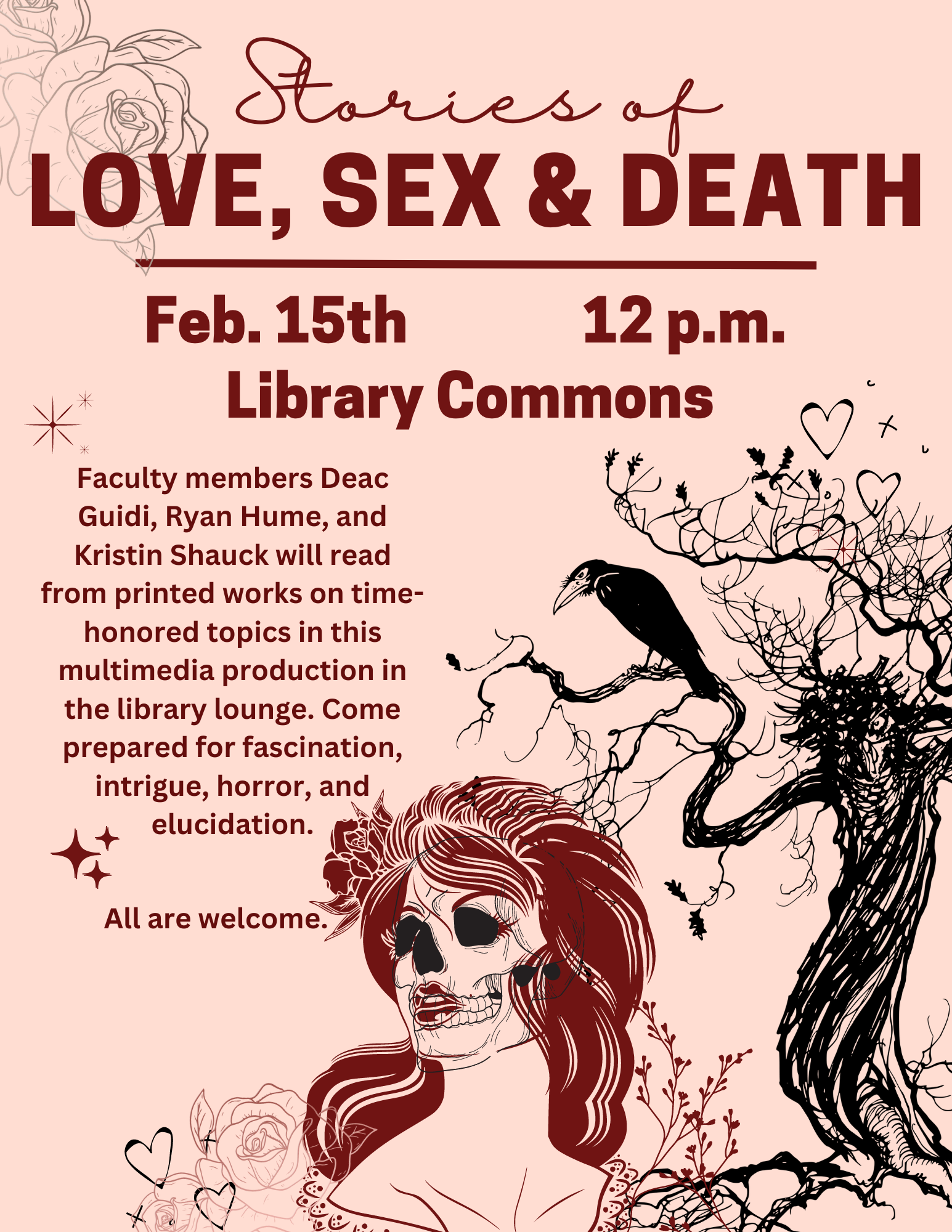 Poster titled Stories of Love, sex and death