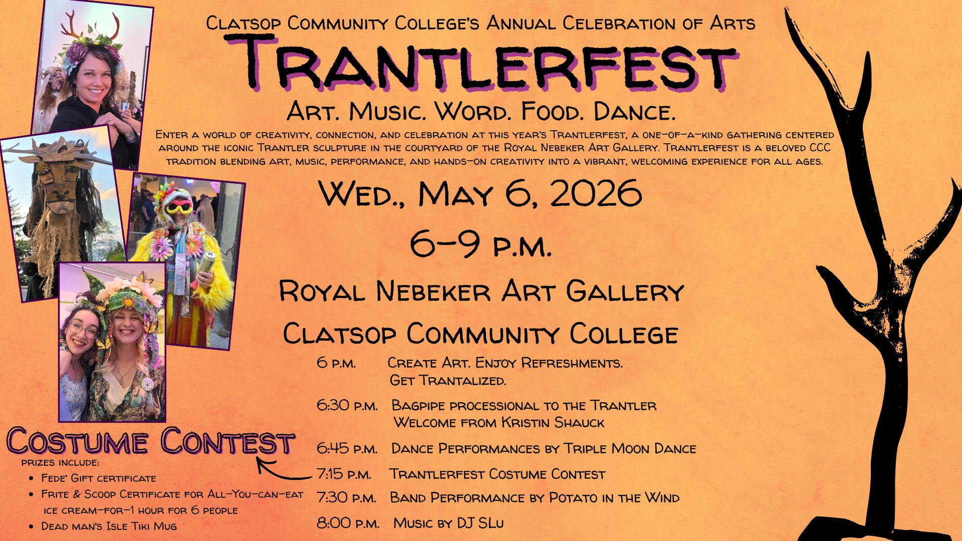 images of 4 people in costumes with antlers and flowers